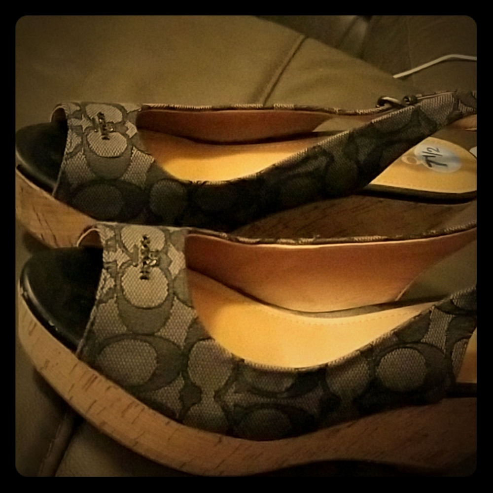 Coach sandle wedges